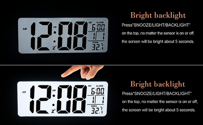 Smart Digital Alarm Clock with Sensor & Temperature Display