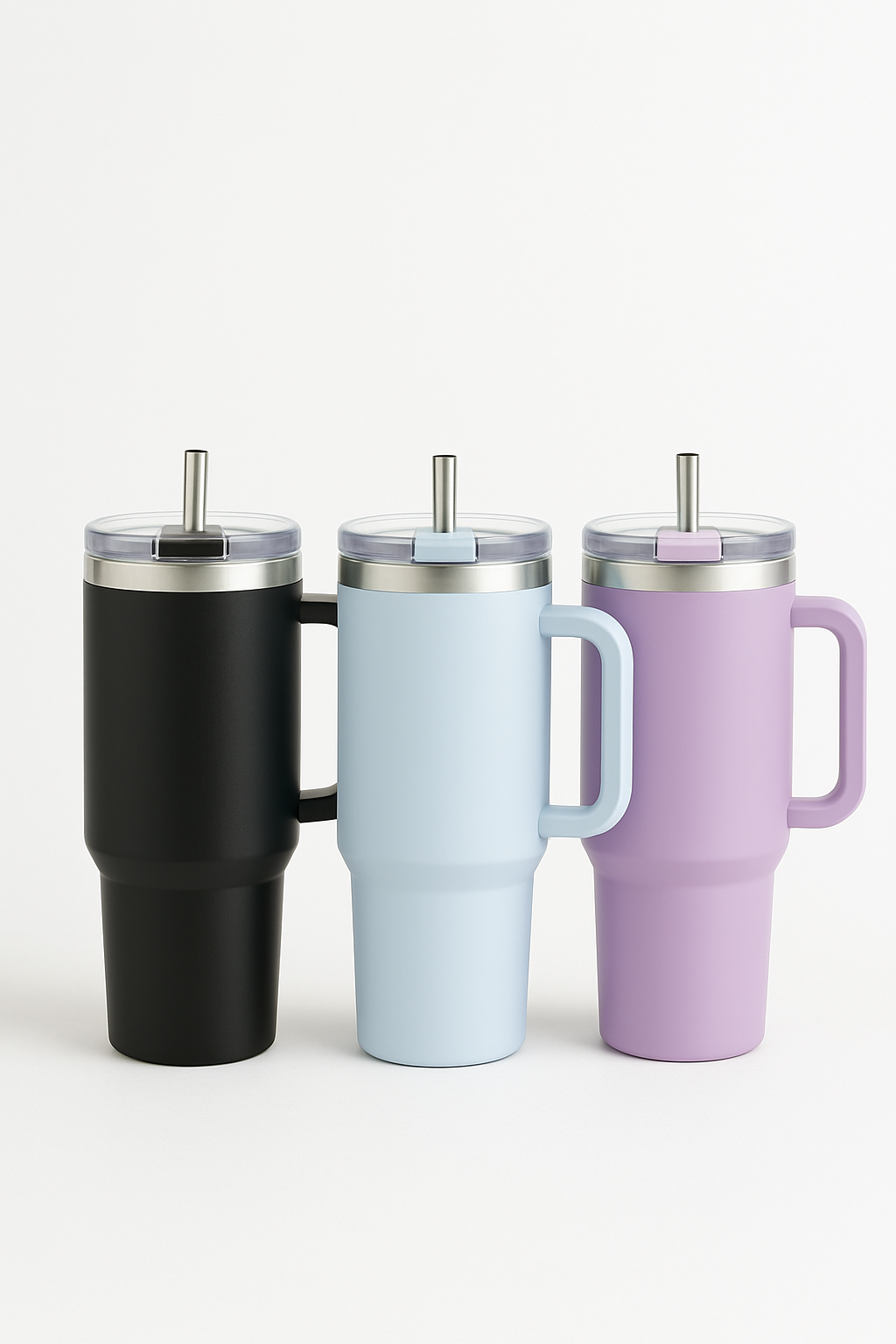 Tumbler with Handle and Straw 30 oz | Flowstate 3-Position Lid | Cup Holder Compatible for Travel | Insulated Stainless Steel Cup | BPA-Free